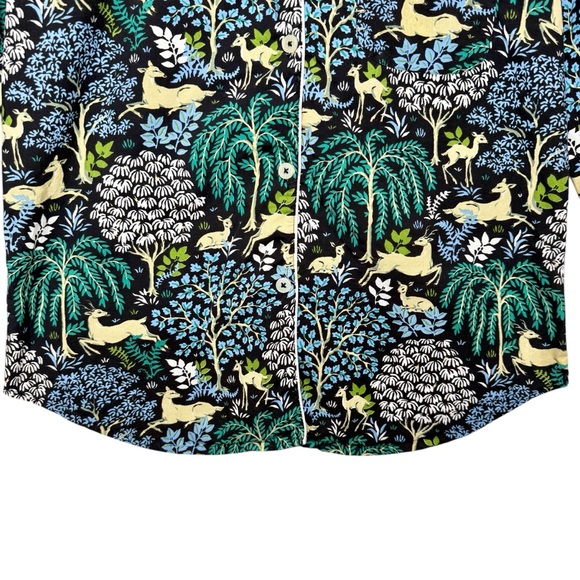 Print Fresh Dashing Deer Print Women’s Piped Organic Cotton Pajama Top Sz XS - Picture 6 of 13